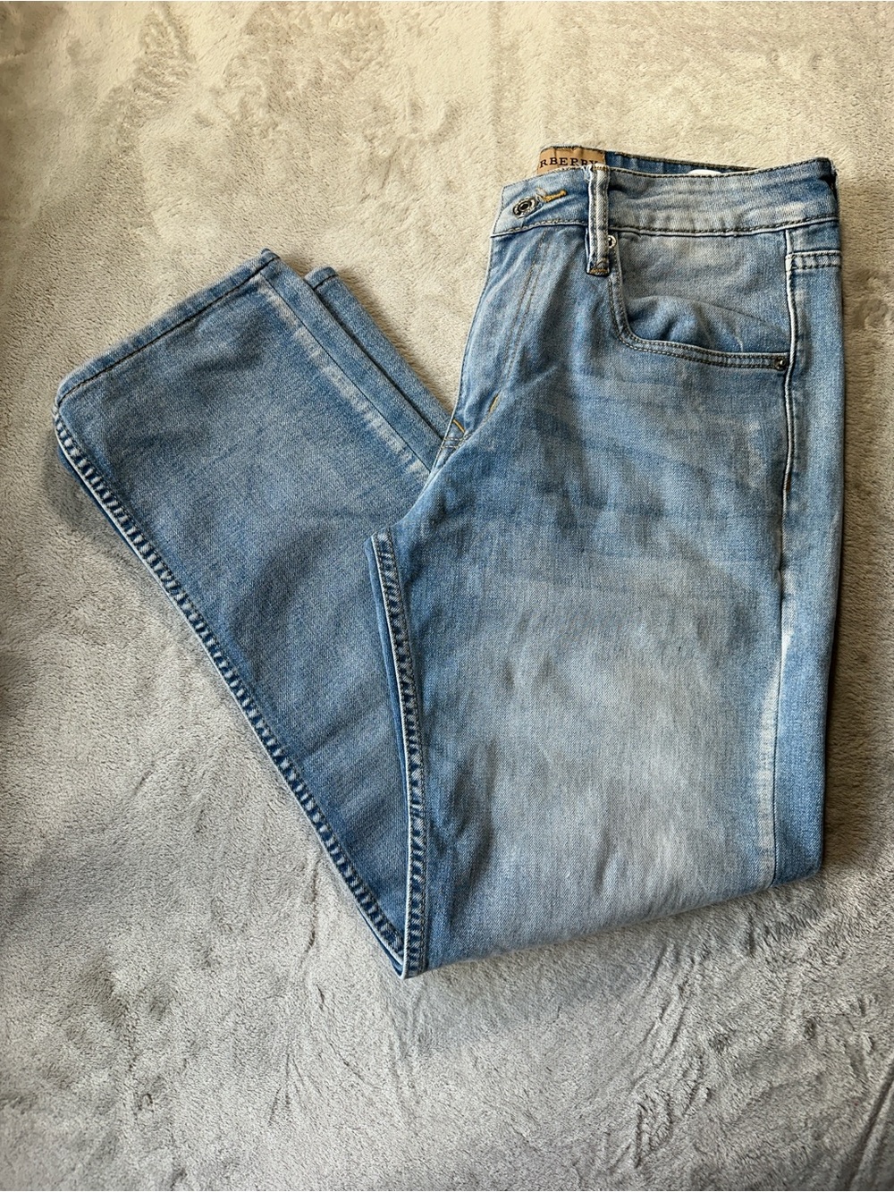 Burberry Light Wash Straight Leg Jeans
